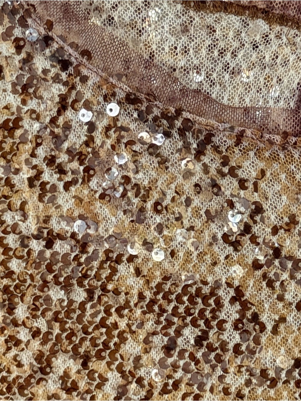 INC International Concepts Gold Sequin Short Sleeve Top - Picture 4 of 5
